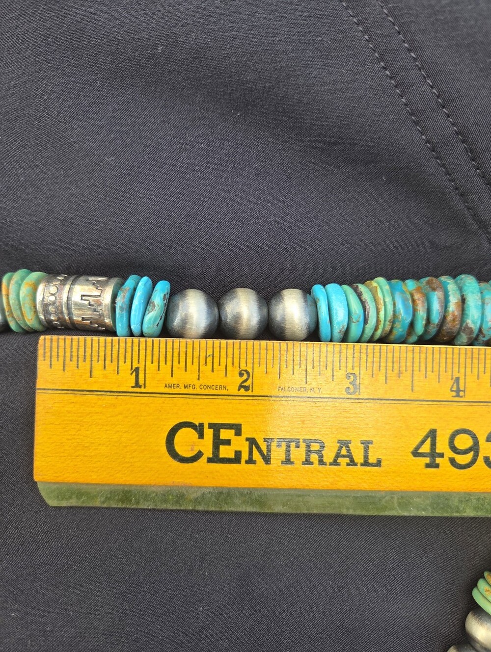 Kingman Turquoise And Sterling Pearls 32" Necklace - Picture 8 of 10